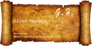Girst Hermia névjegykártya